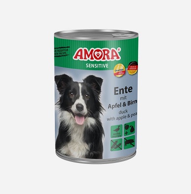 AMORA Dog Sensitive Ente, Apfel & Birne - 400 g